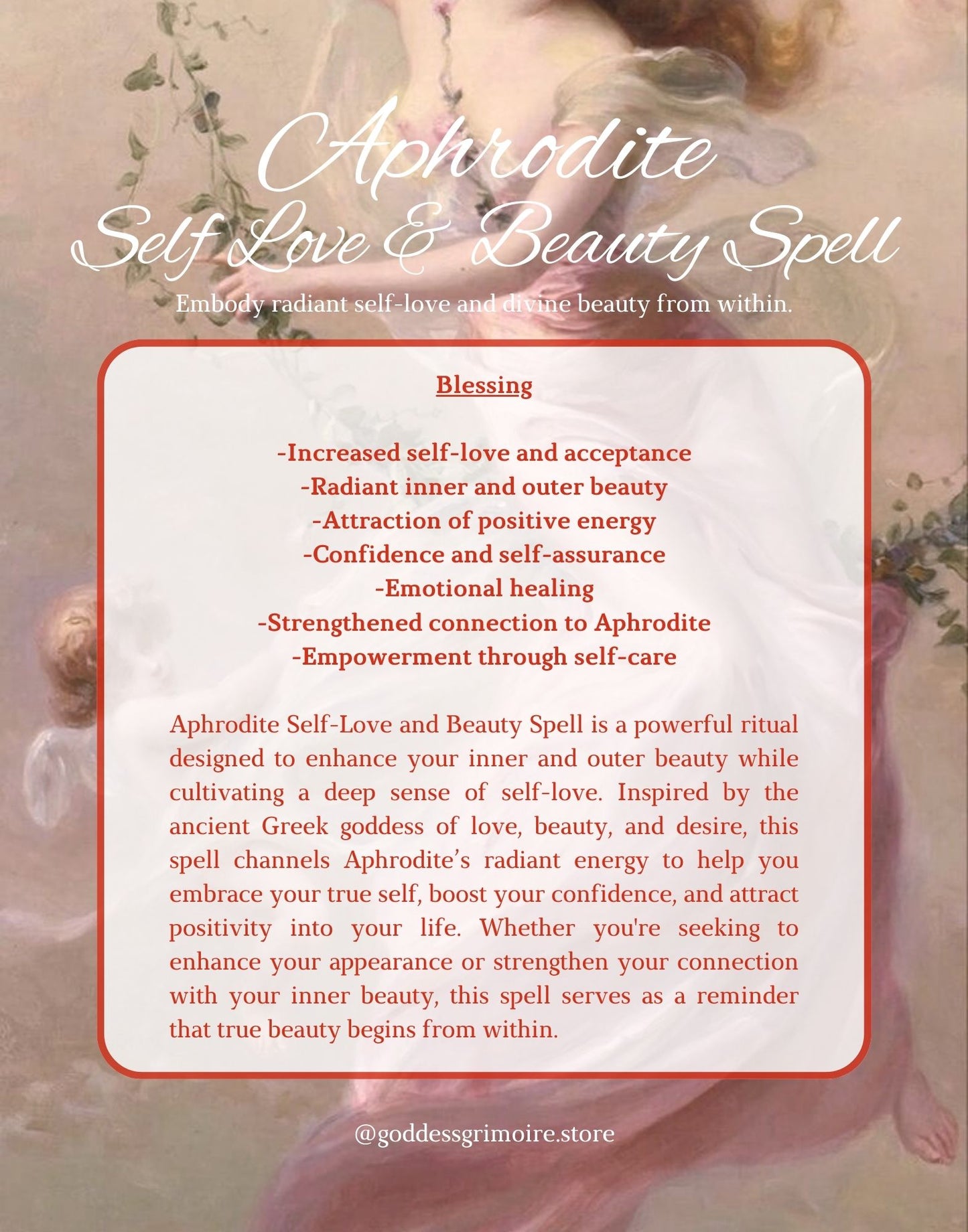 Aphrodite Self Love and Beauty Spell