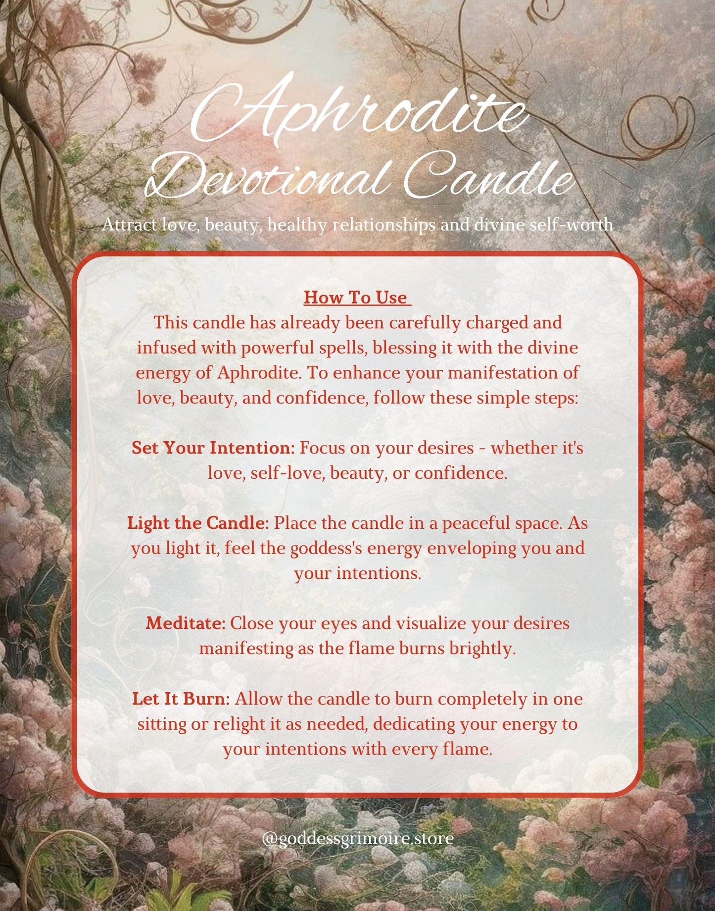 *Made to Order* Aphrodite Devotional Spell Candle