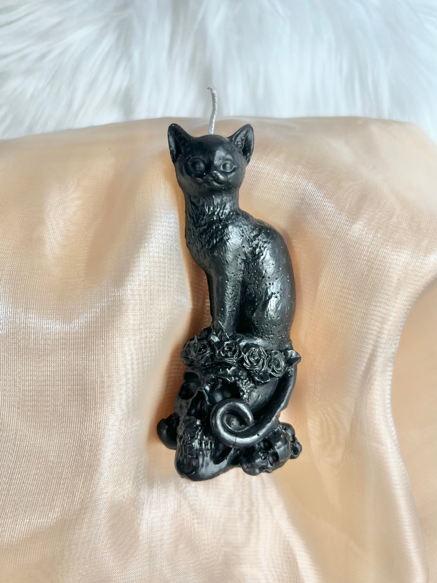 *Made to Order* Organic Beeswax - Black Cat Spell Candle