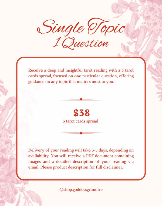 Single Topic - 1 Question Tarot Reading