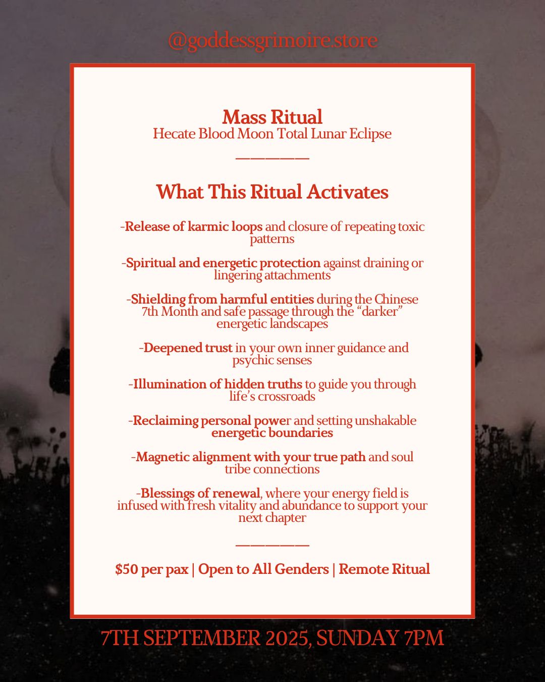Mass Ritual - Hecate Blood Moon Total Lunar Eclipse Portal
