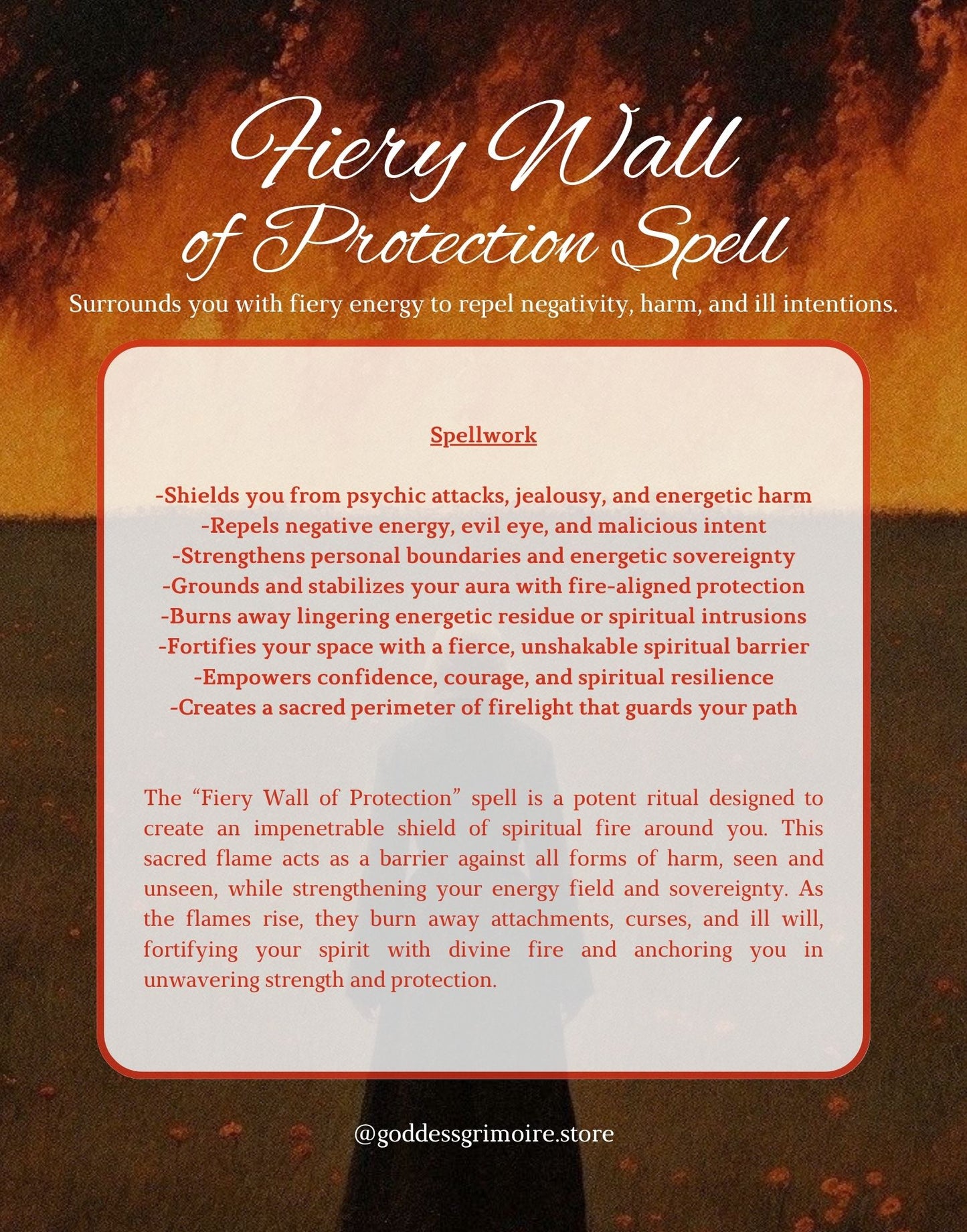 Fiery Wall of Protection Spell