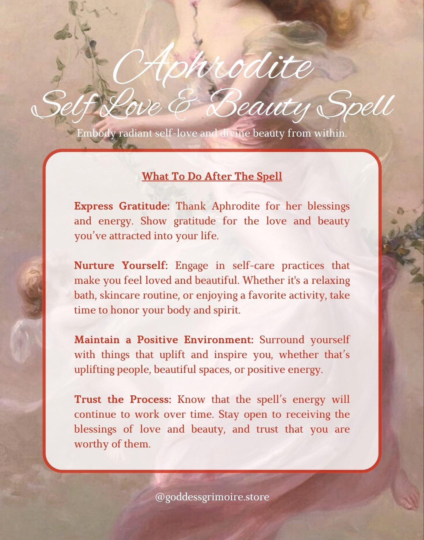 Aphrodite Self Love and Beauty Spell