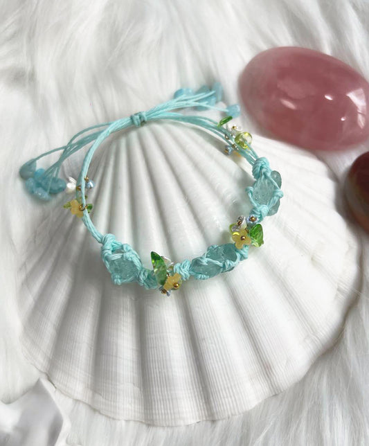 Blue Calcite Fairy Drawstring Bracelet