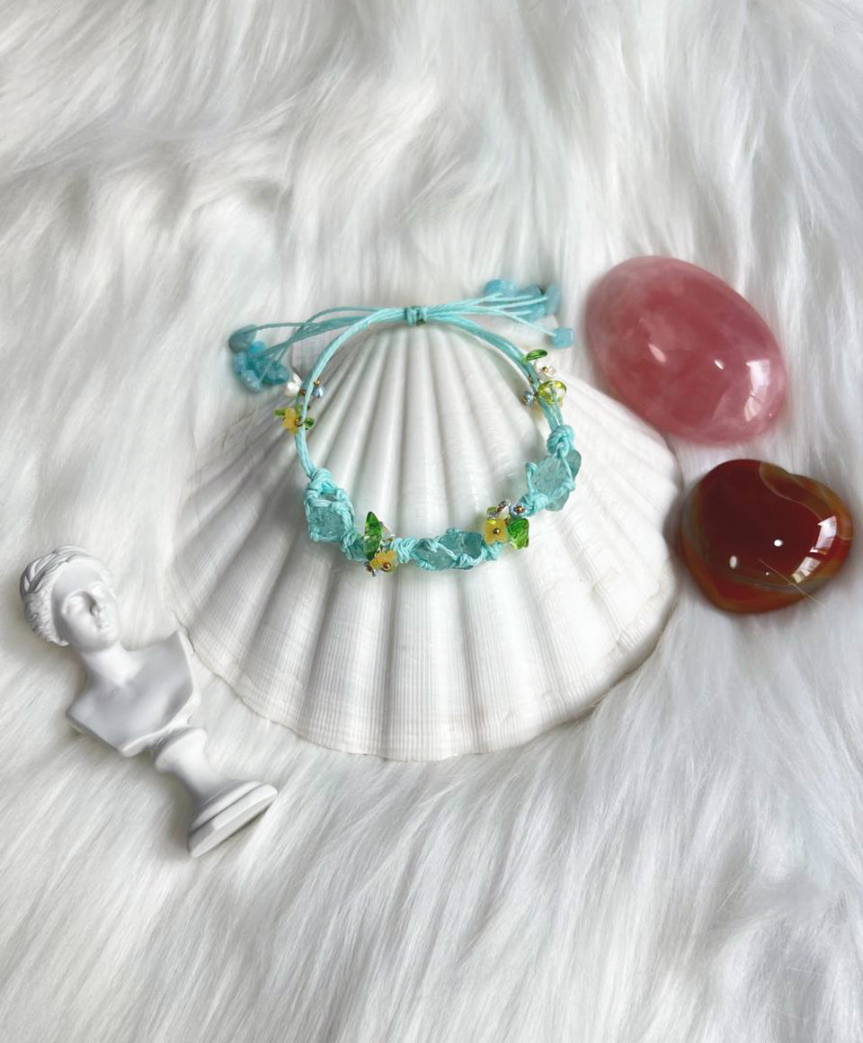 Blue Calcite Fairy Drawstring Bracelet