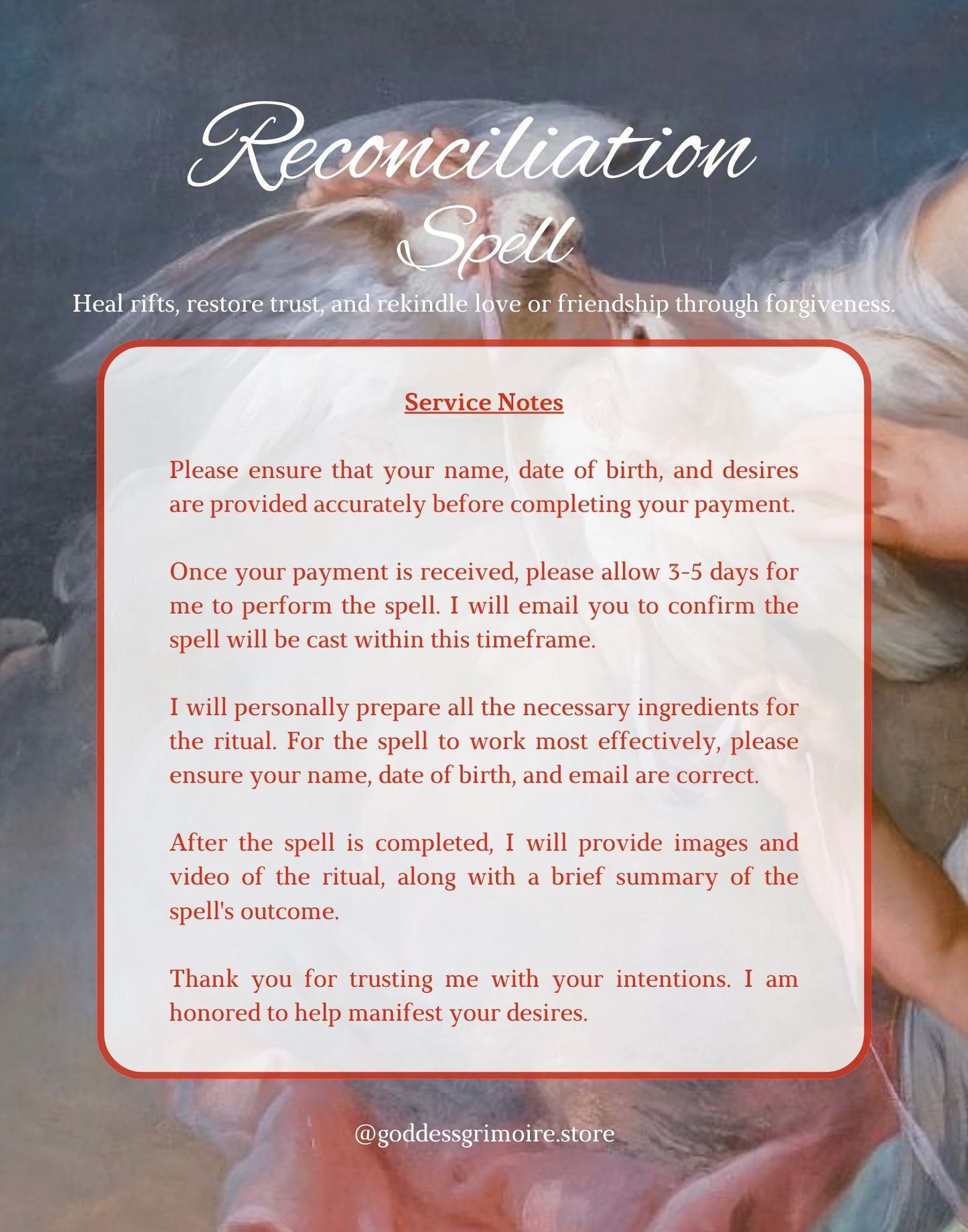 Reconciliation & Healing Spell