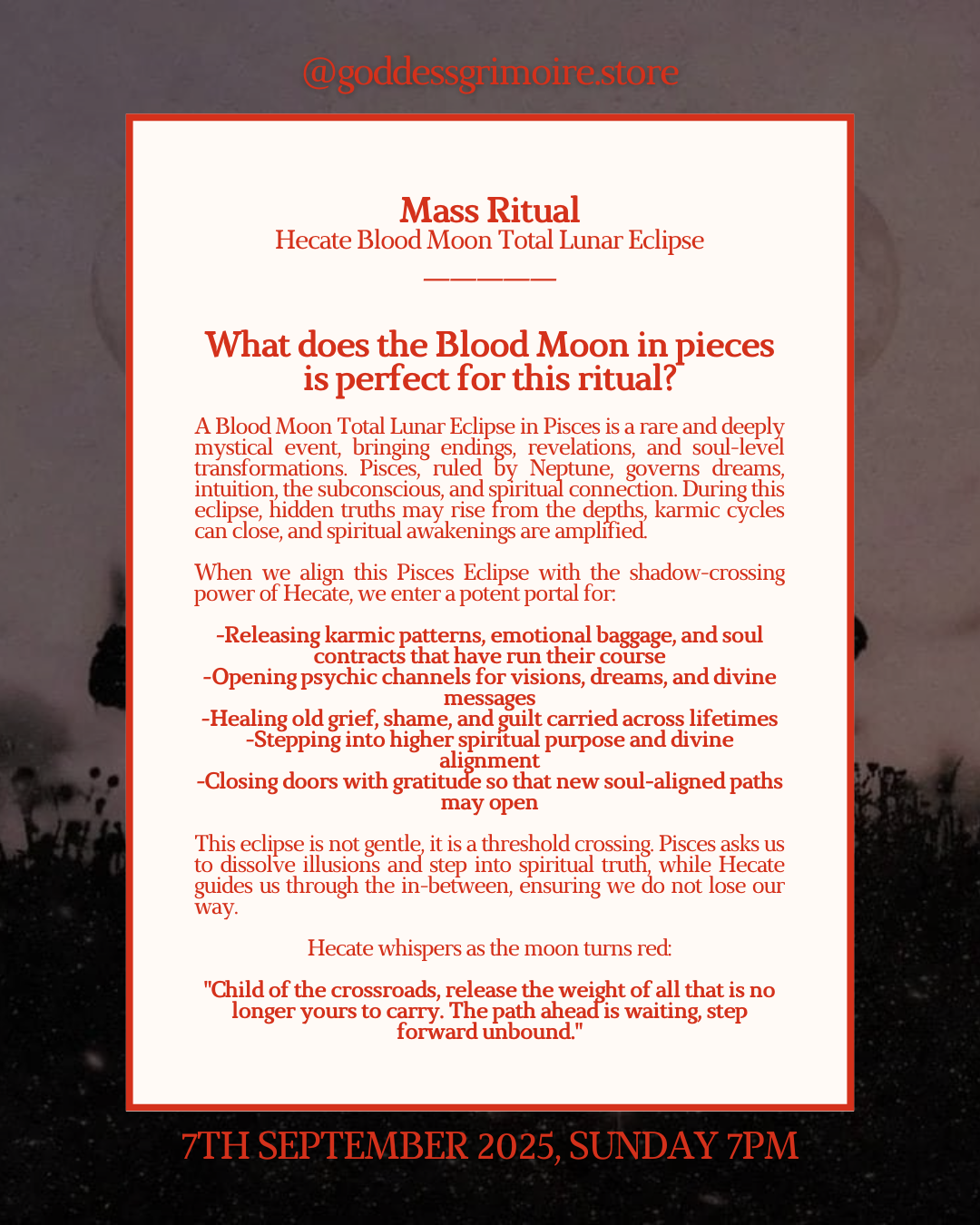 Mass Ritual - Hecate Blood Moon Total Lunar Eclipse Portal