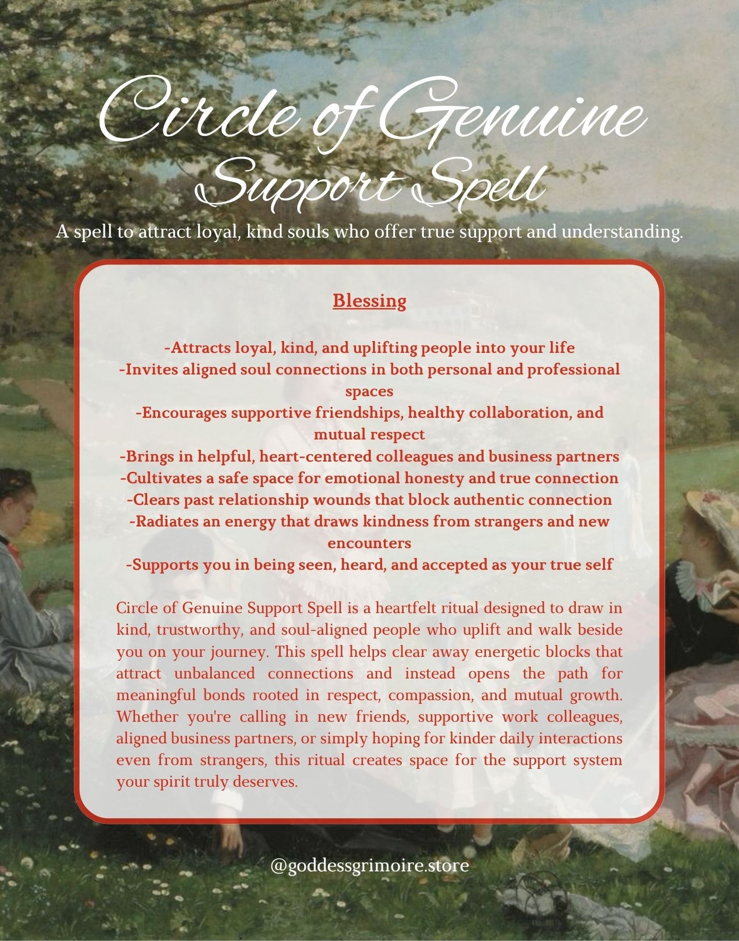 Circle of Genuine Support Spell