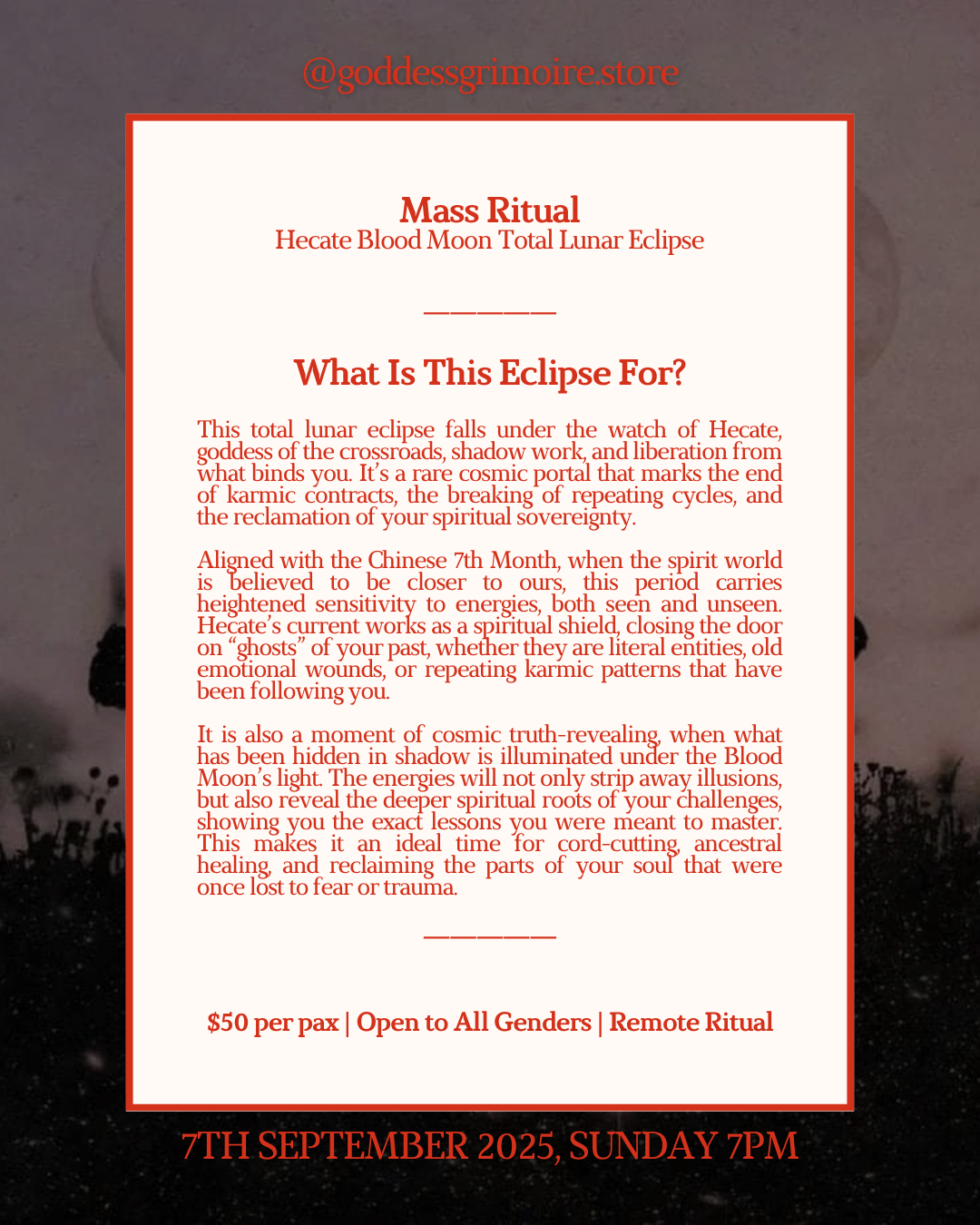 Mass Ritual - Hecate Blood Moon Total Lunar Eclipse Portal