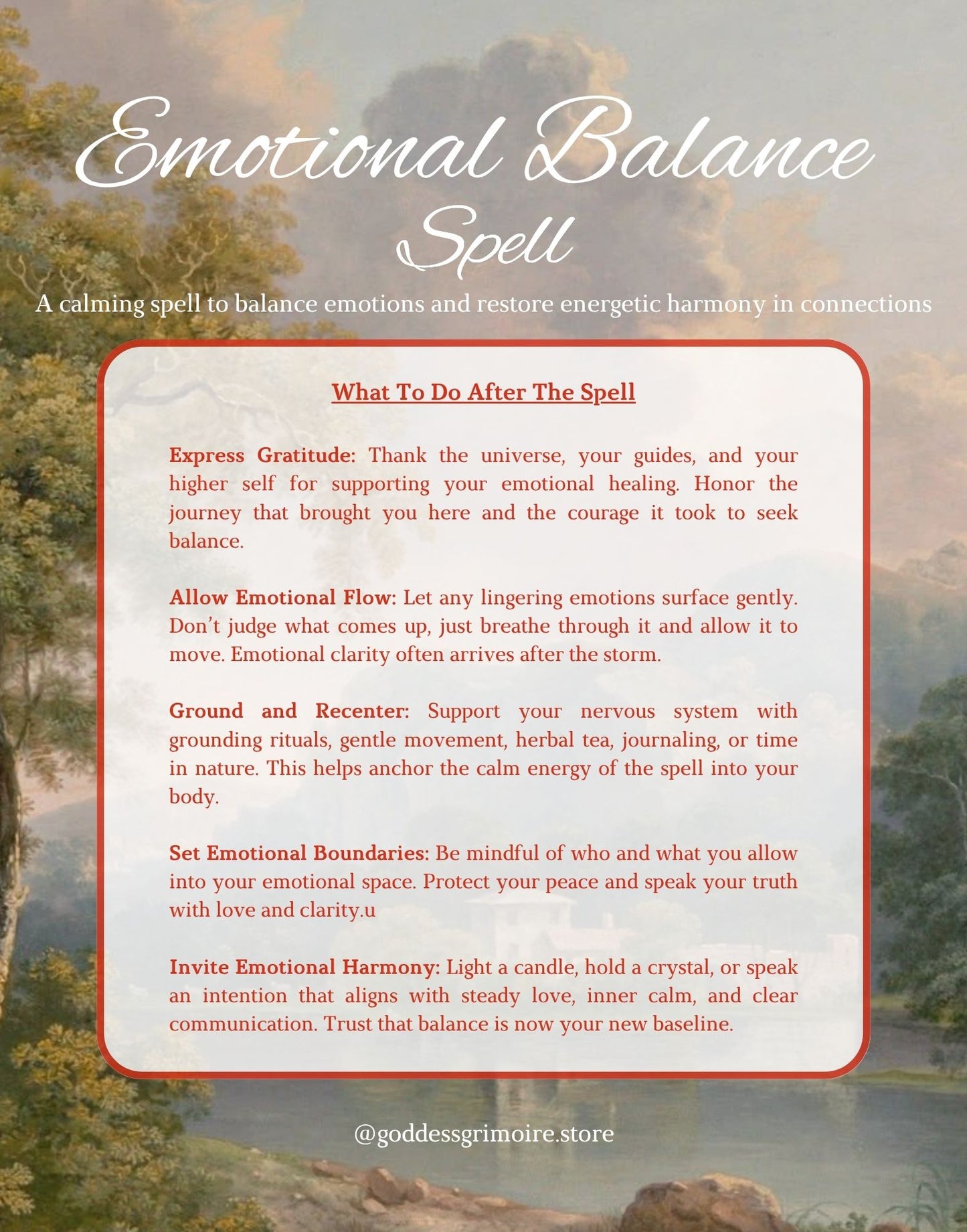 Emotional Balance Spell