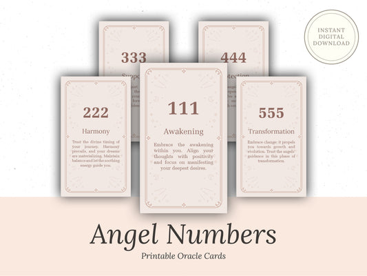 Angel Numbers - Printable Cards