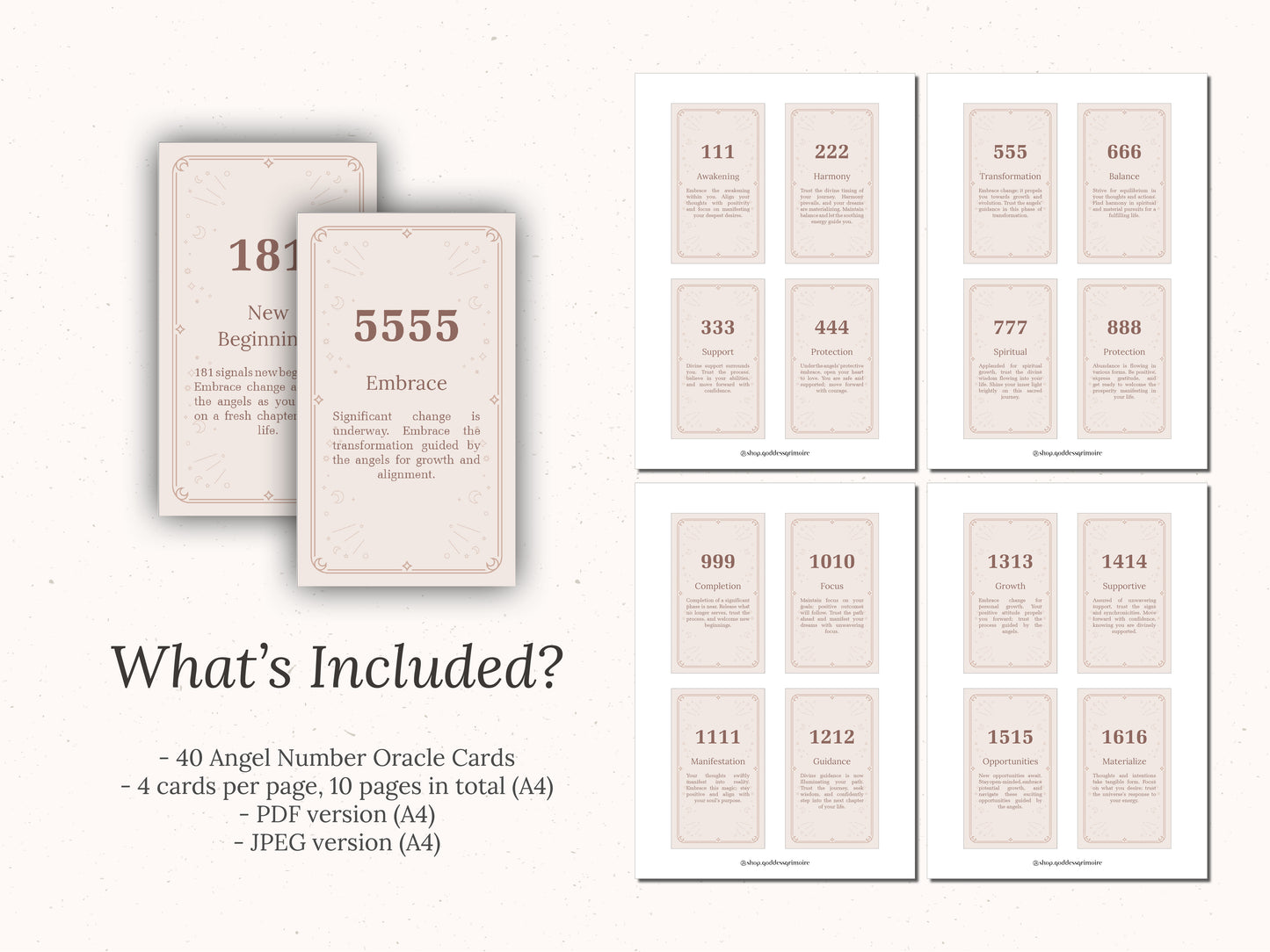 Angel Numbers - Printable Cards