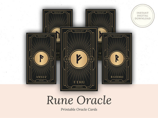 Elder Futhark Runic Oracle Cards - Printable Cards