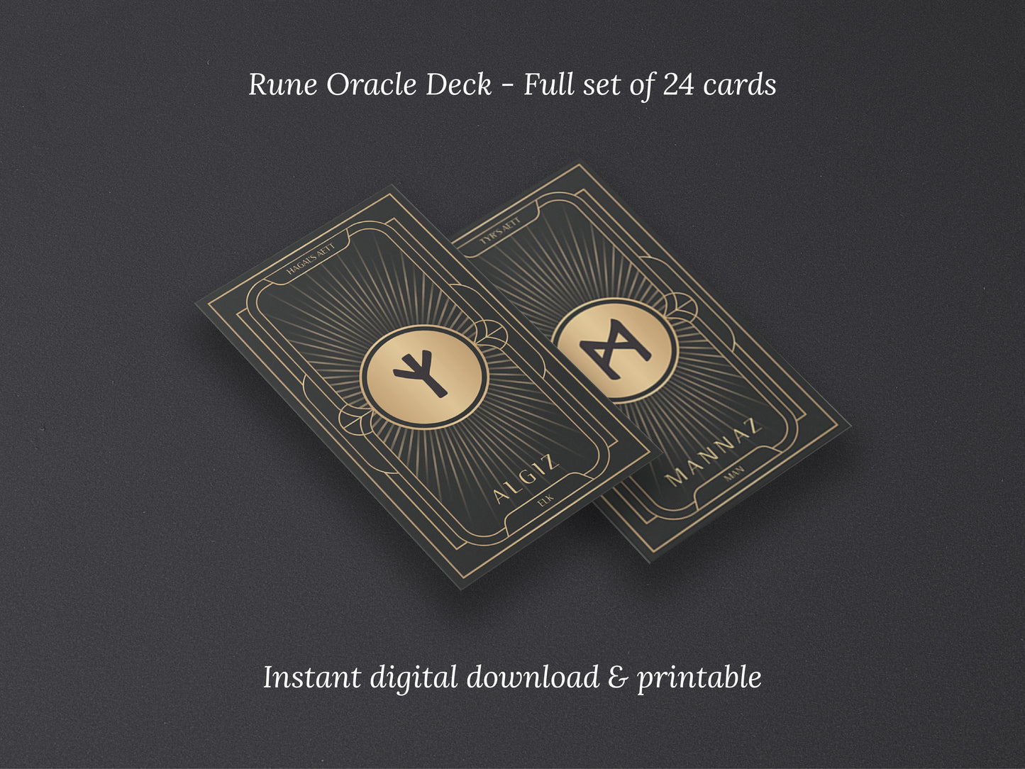 Elder Futhark Runic Oracle Cards - Printable Cards