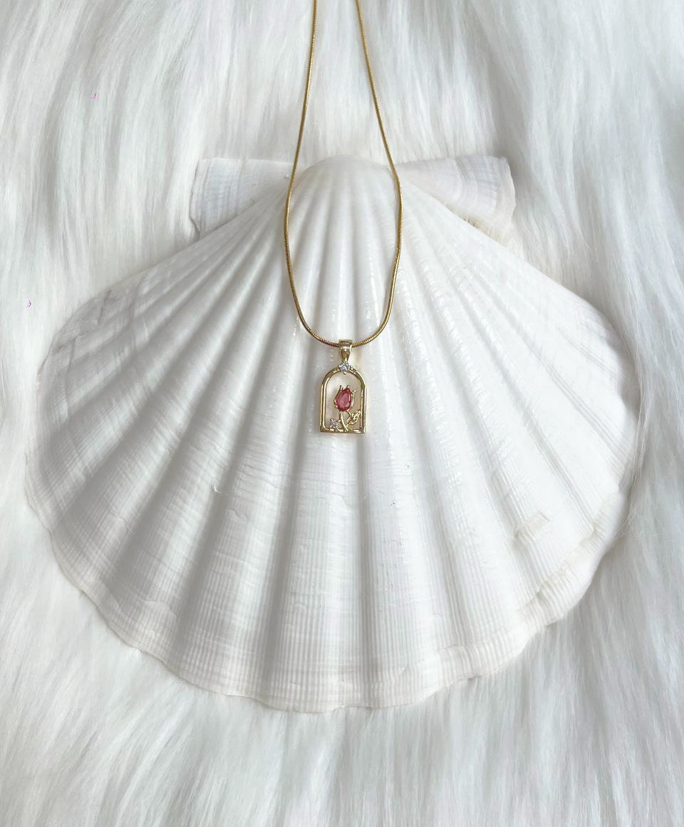 Tulip Flower - 18k Gold Plated Necklace