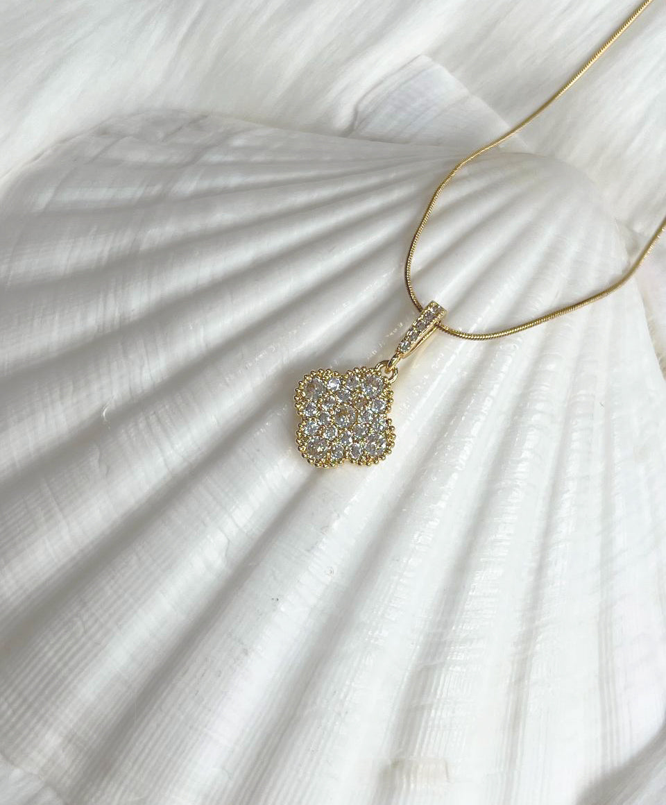 Diamond Clover - 18k Gold Plated Necklace