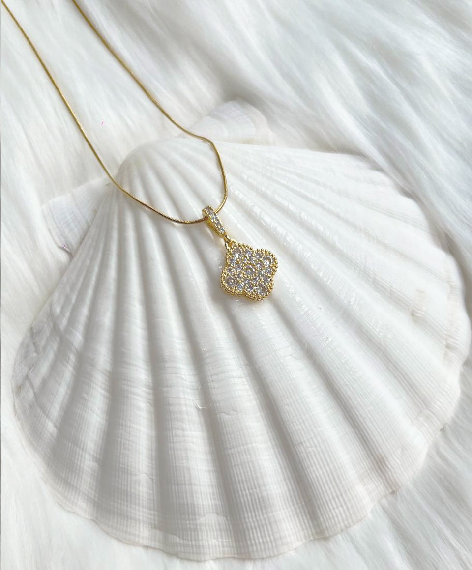 Diamond Clover - 18k Gold Plated Necklace