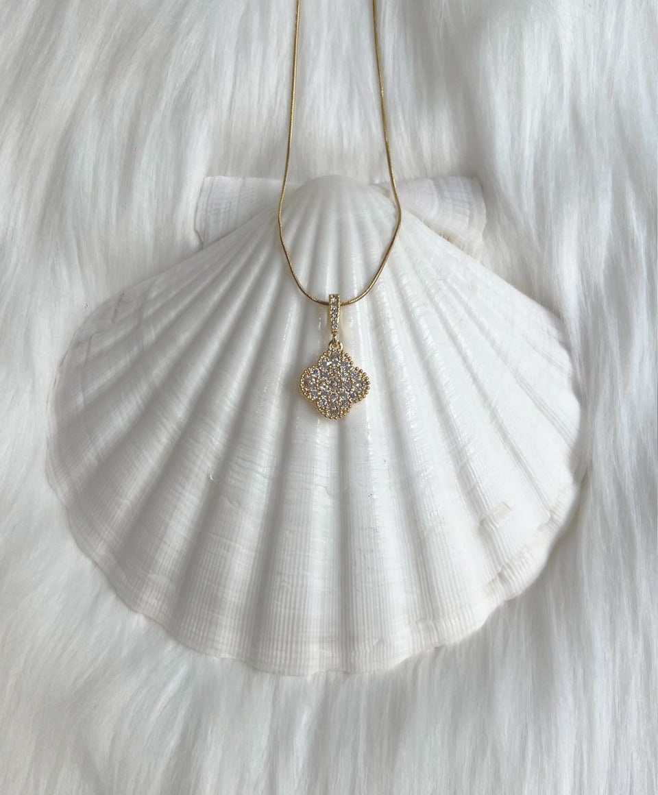 Diamond Clover - 18k Gold Plated Necklace