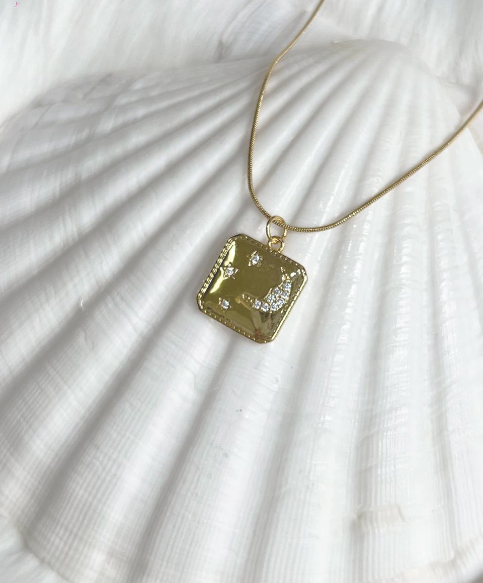 Moon and Stars - 18K Gold Plated Necklace