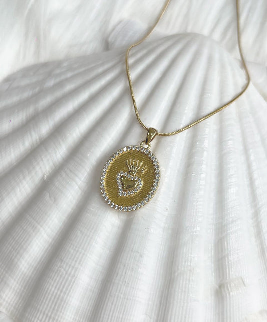 Royal Heart Necklace -  18K Gold Plated Necklace