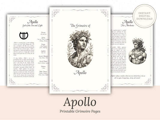 Apollo - God of the Sun - Grimoire Pages