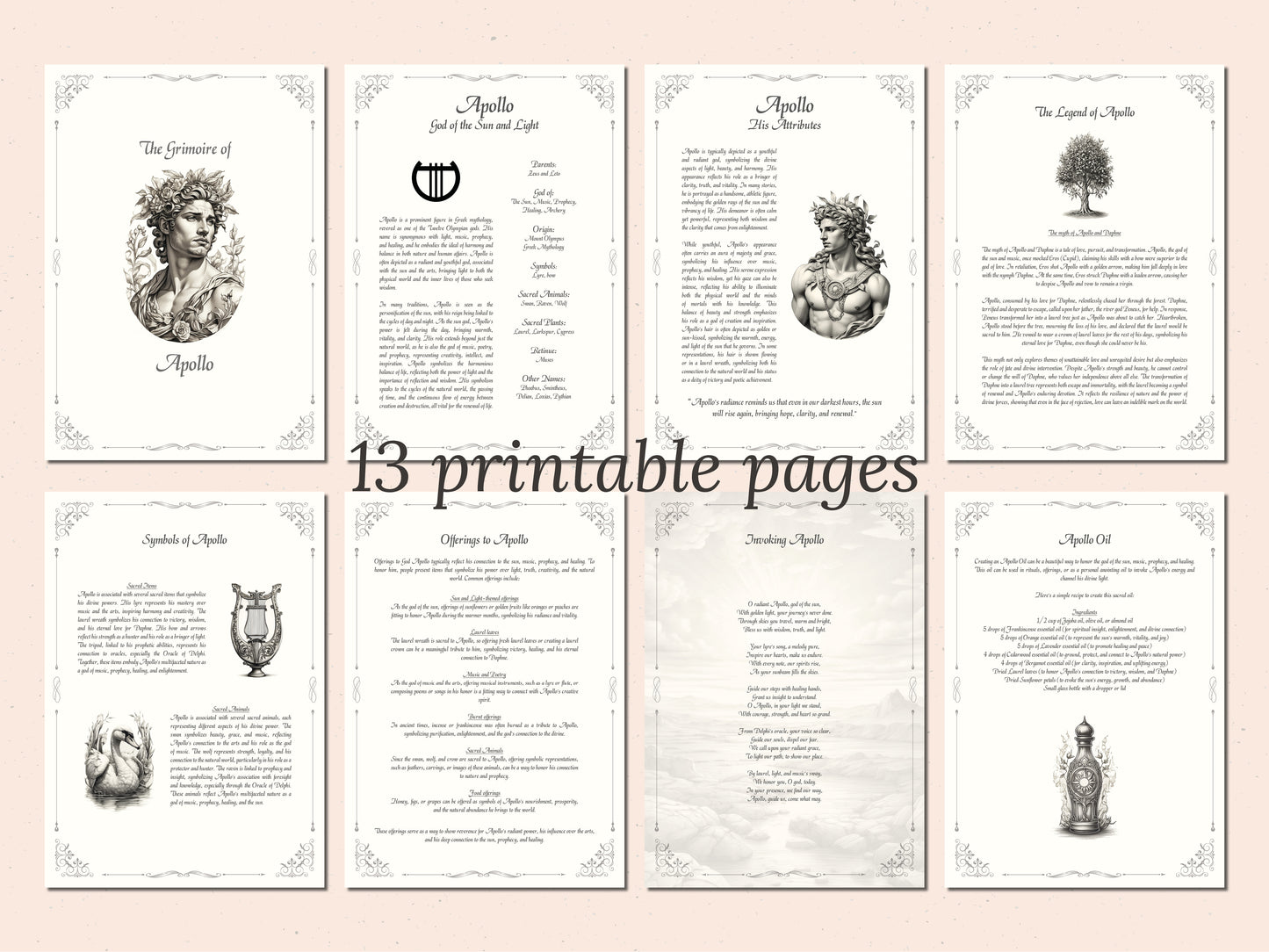 Apollo - God of the Sun - Grimoire Pages