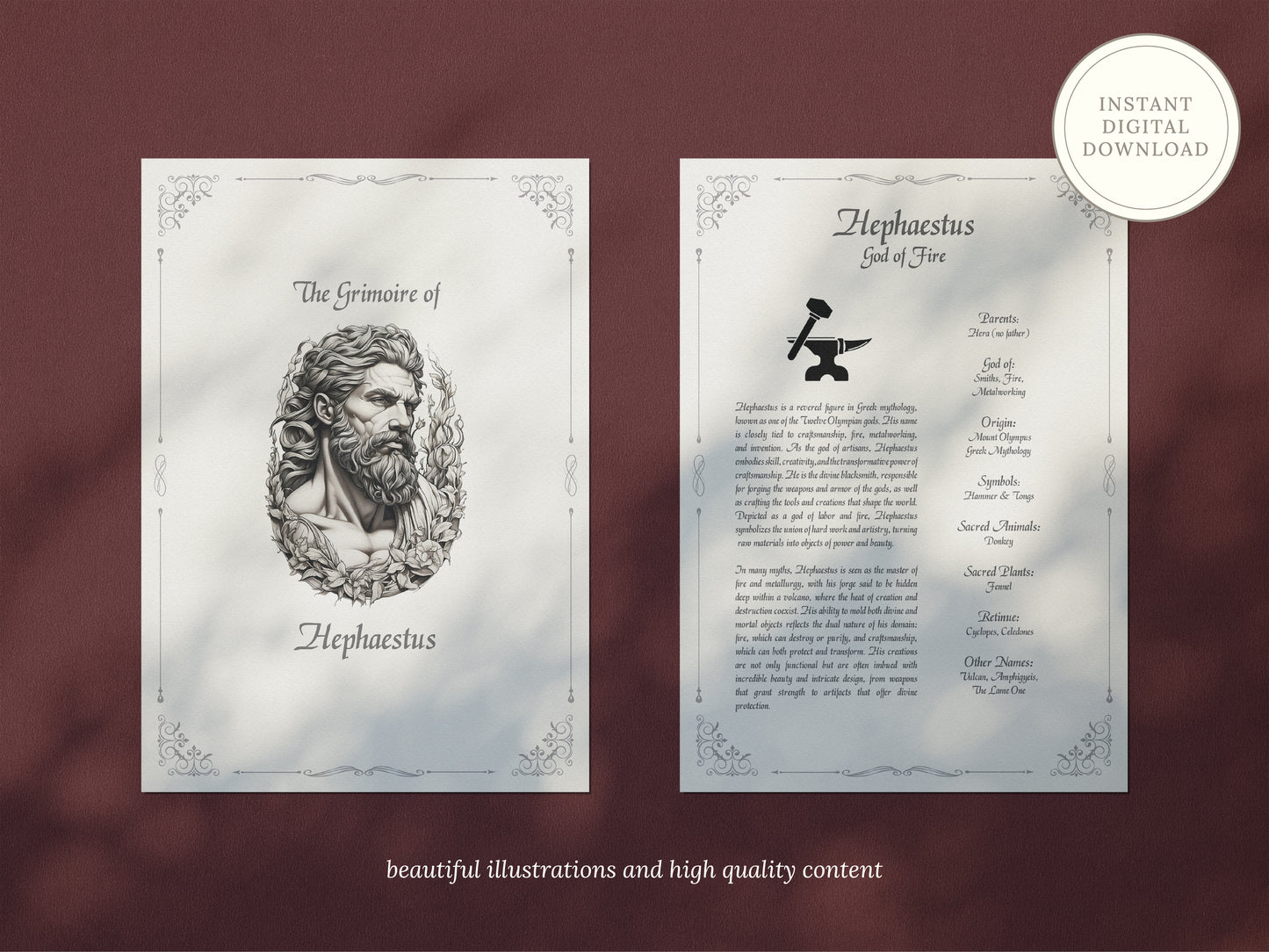 Hephaestus - God of Fire - Grimoire Pages
