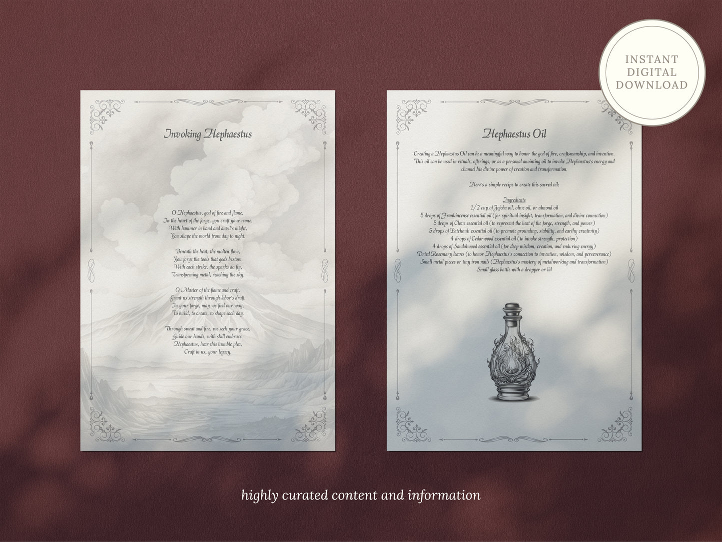 Hephaestus - God of Fire - Grimoire Pages