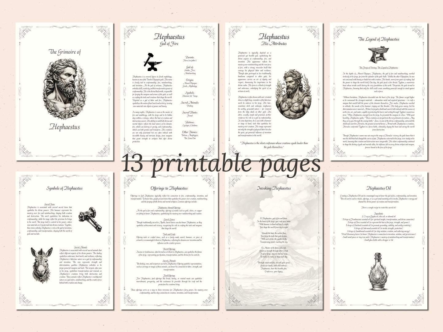 Hephaestus - God of Fire - Grimoire Pages