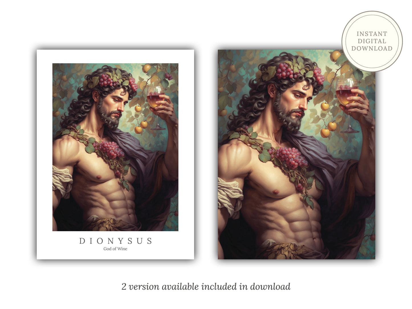 Dionysus - God of Wine - Digital Art