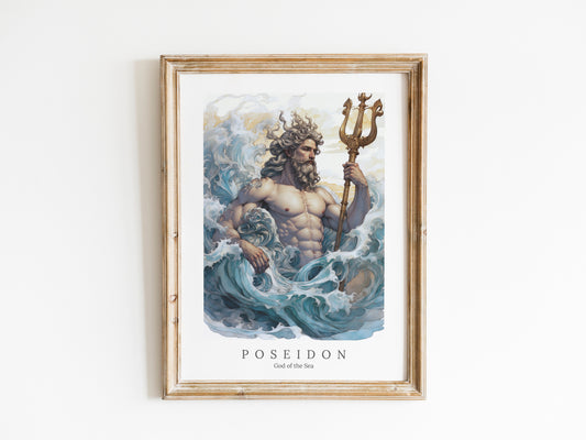 Poseidon - God of the Sea - Digital Art