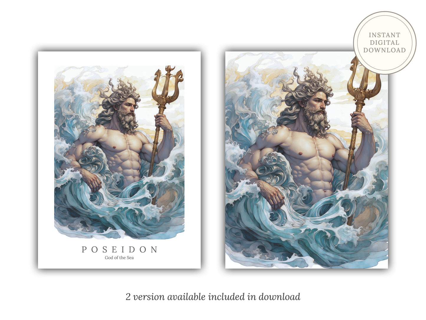 Poseidon - God of the Sea - Digital Art