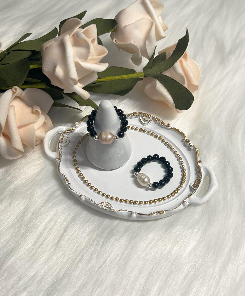 Baroque Pearl Collection - Crystal Beaded Rings