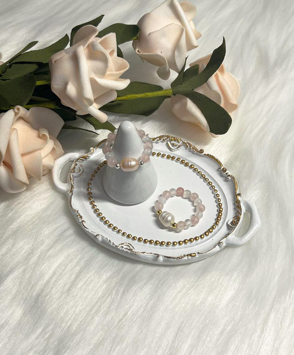 Baroque Pearl Collection - Crystal Beaded Rings