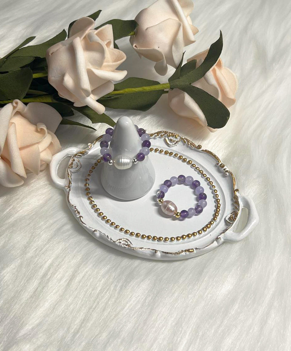 Baroque Pearl Collection - Crystal Beaded Rings