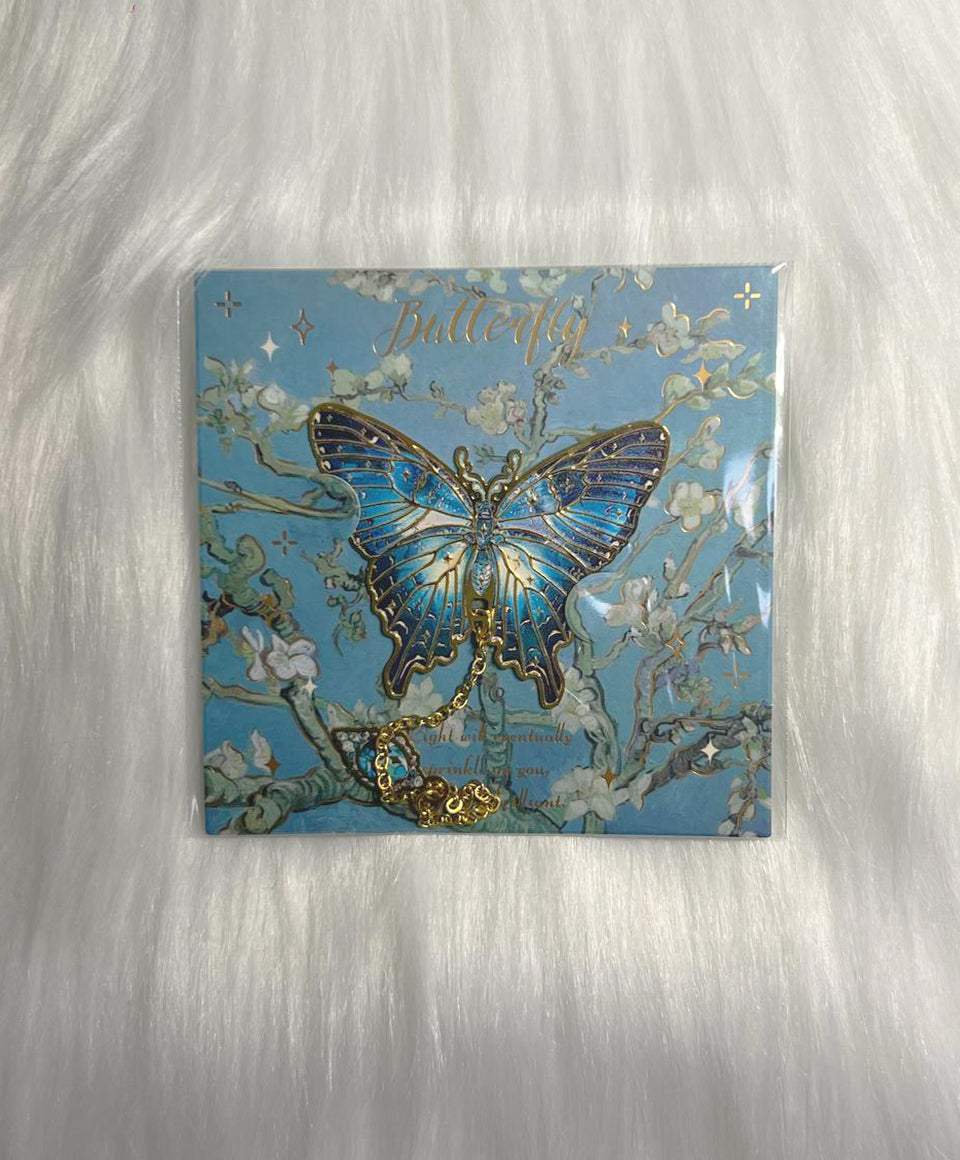 Floral & Butterfly Metal Bookmark