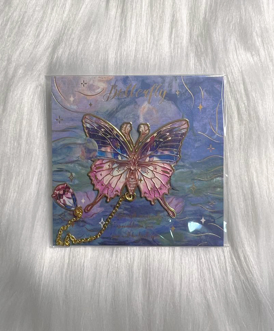 Floral & Butterfly Metal Bookmark