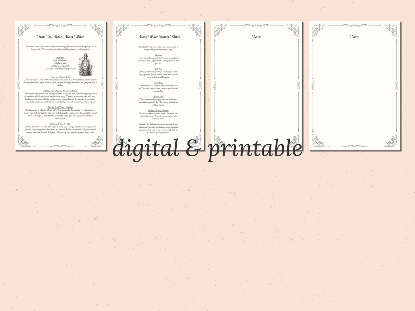 Glamour Magick - Grimoire Pages - Beauty Magick - Beauty Spells - Witchcraft - Book Of Shadows - Printable - Digital Book of Shadows