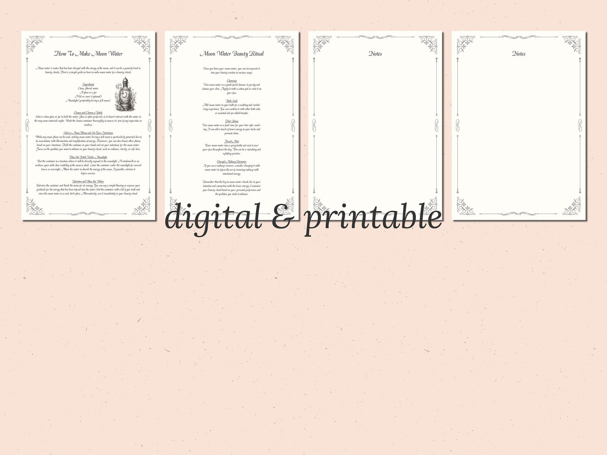 Glamour Magick - Grimoire Pages - Beauty Magick - Beauty Spells - Witchcraft - Book Of Shadows - Printable - Digital Book of Shadows