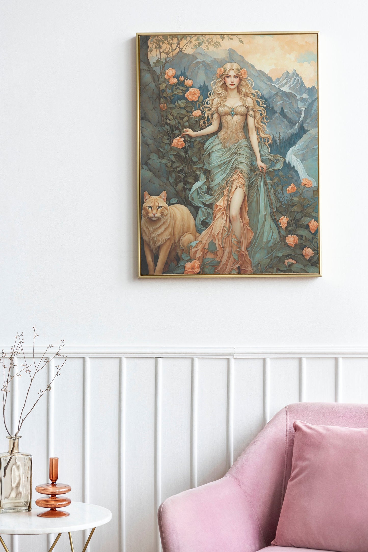 Freyja Digital Art - Goddess of Love, Beauty, War, Fertility, Norse Goddess, Freyja Painting, Freyja Wall Art, Witchcraft, Instant Download