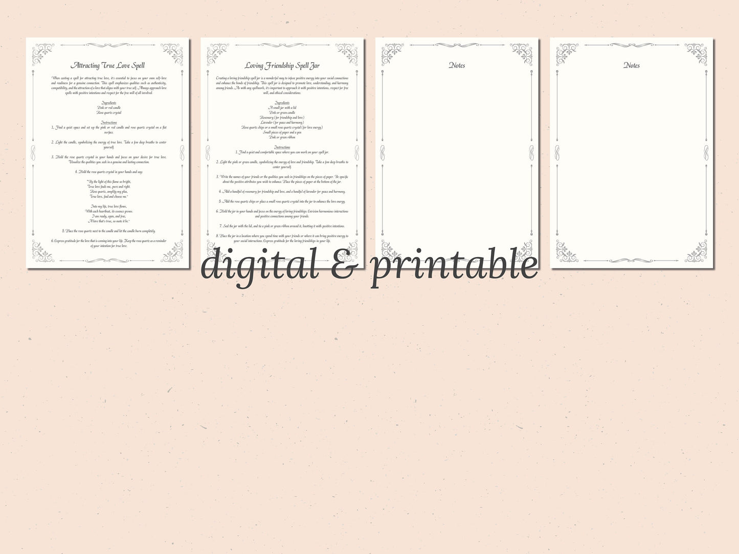 Love Magick - Grimoire Pages - Relationship Magick - Love Spells - Witchcraft - Book Of Shadows - Printable - Digital Book of Shadows - Love