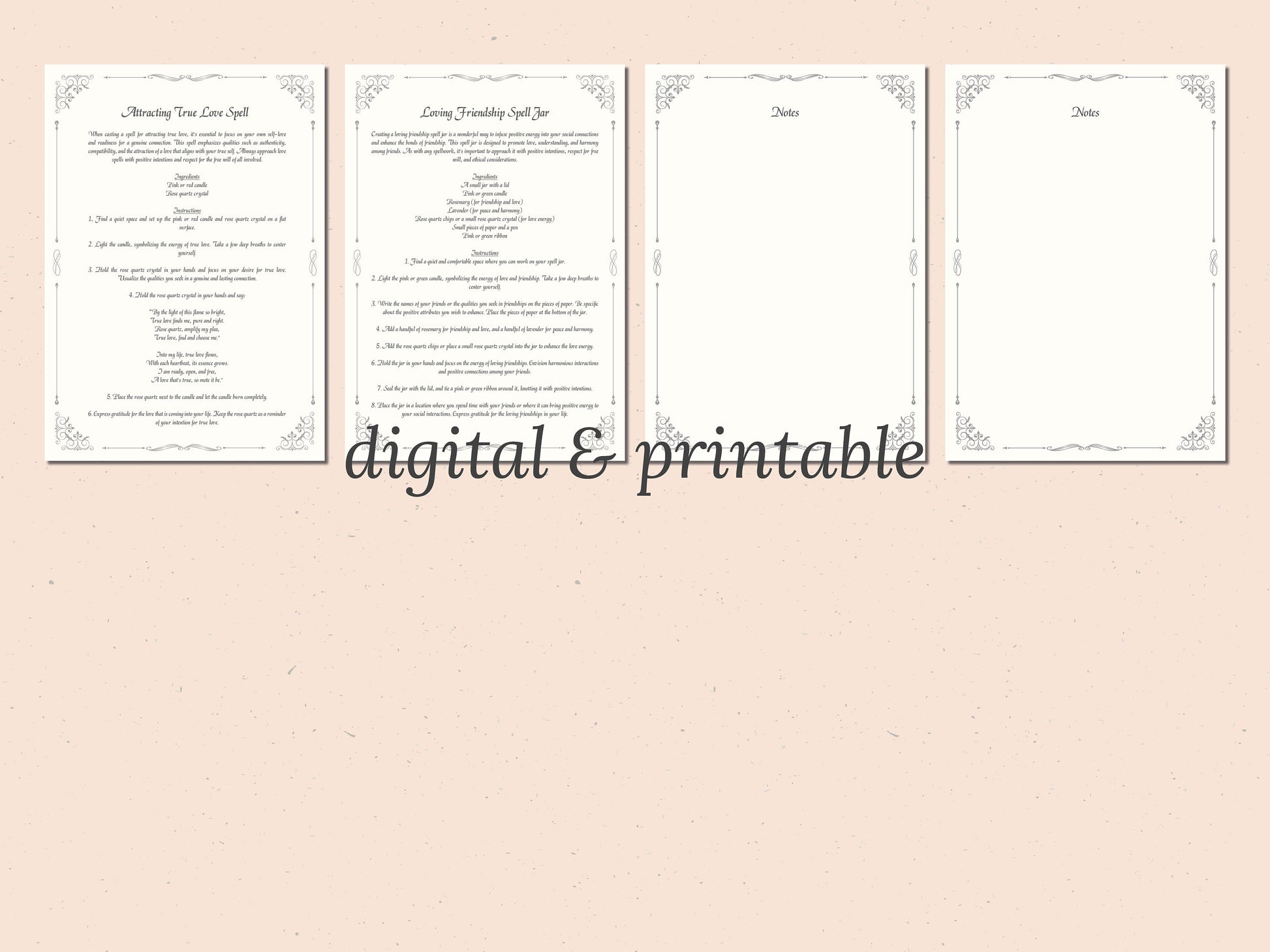 Love Magick - Grimoire Pages - Relationship Magick - Love Spells - Witchcraft - Book Of Shadows - Printable - Digital Book of Shadows - Love