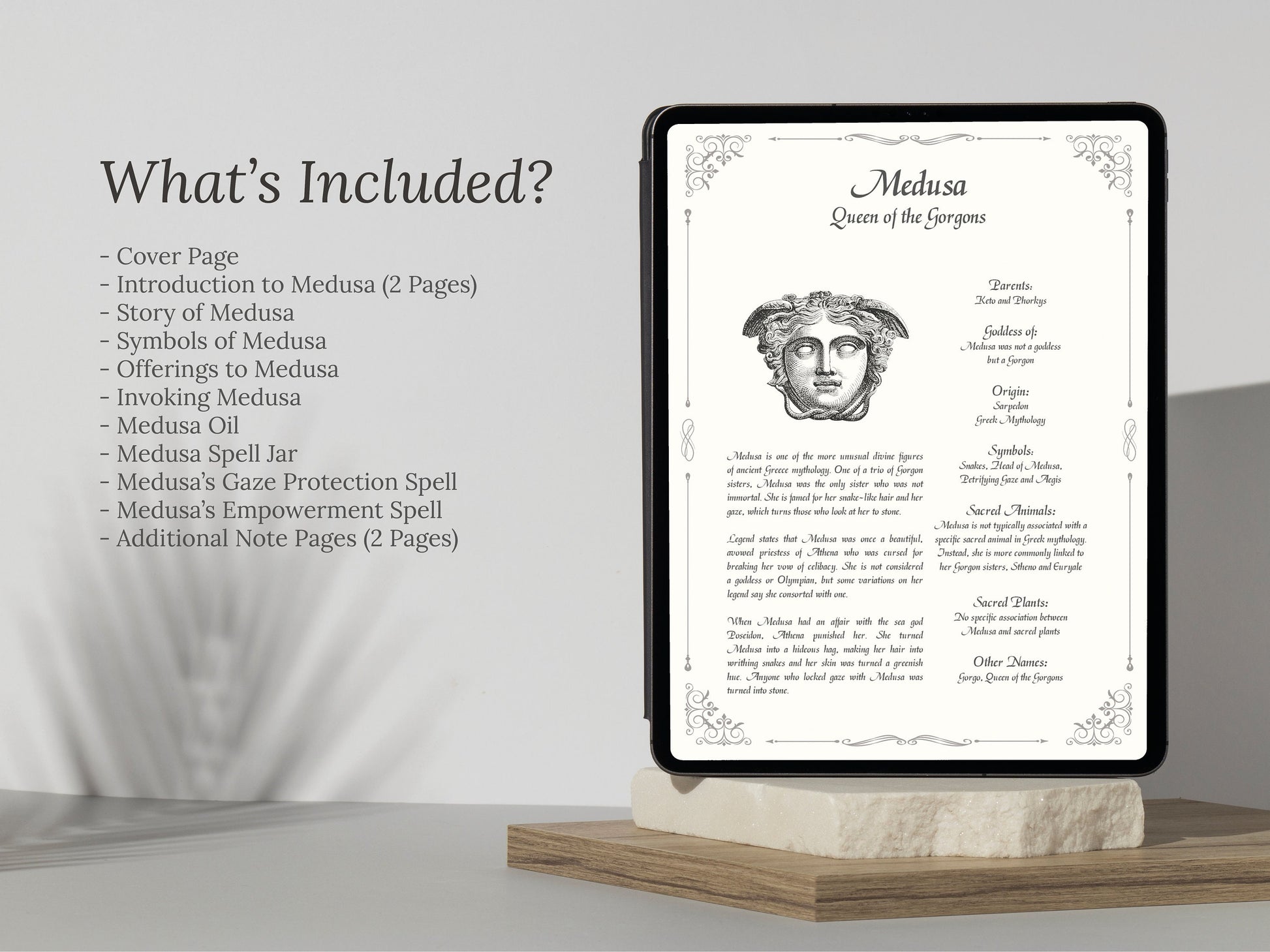 Medusa - Grimoire Pages - Protection Magick - Gorgon - Witchcraft - Book Of Shadows - Gorgon Magick - Occult - Queen of Gorgons - Spellwork