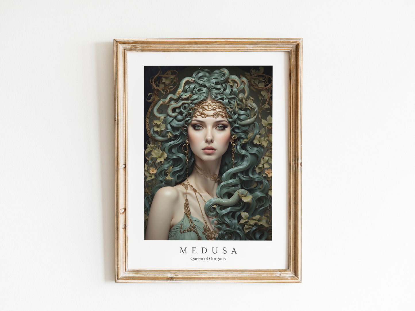Medusa Digital Art - Queen of Gorgons, Protection, Empowerment, Greek Mythology, Medusa Wall Art, Medusa Painting, Witchcraft, Gorgon Spell