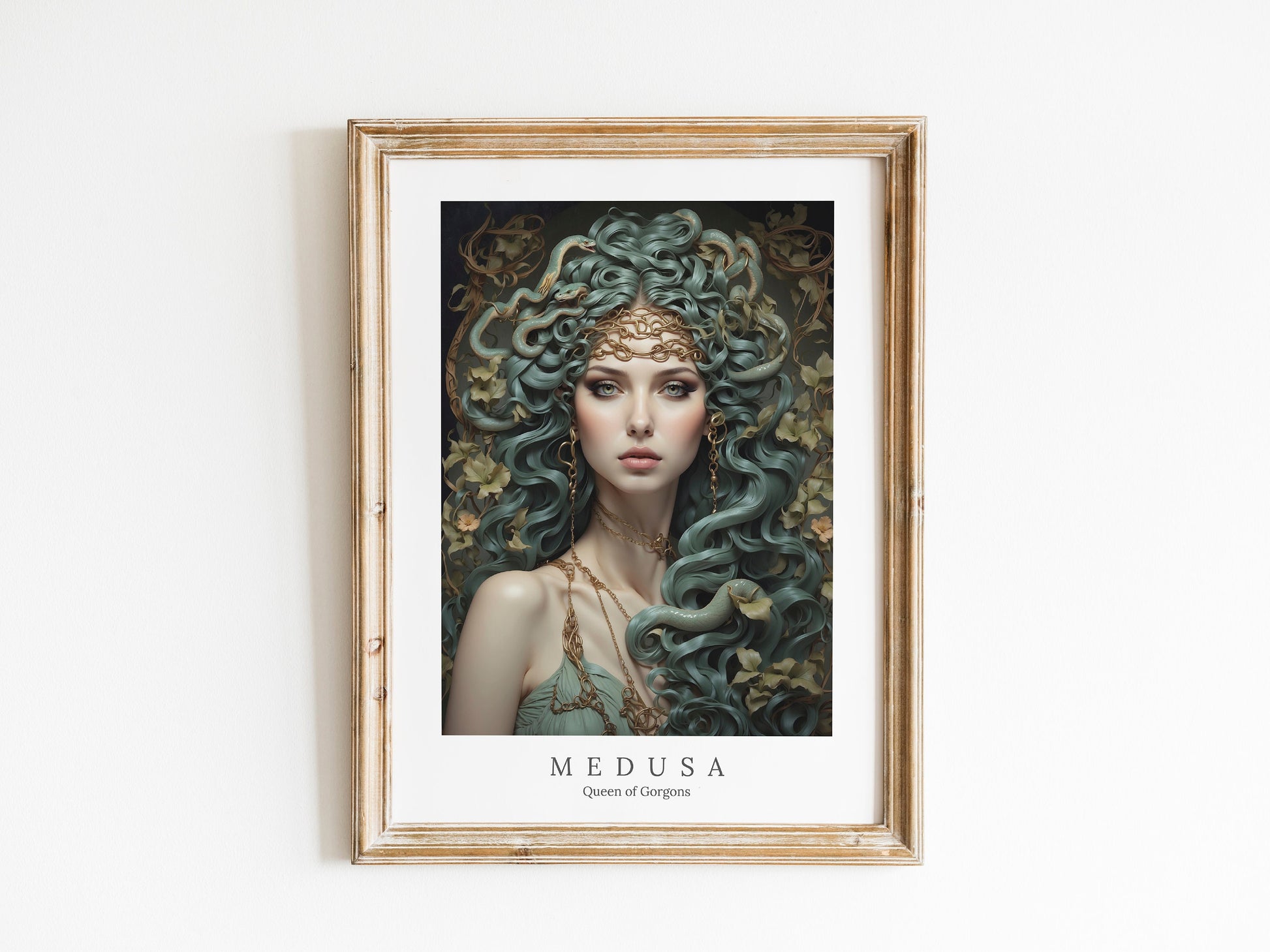 Medusa Digital Art - Queen of Gorgons, Protection, Empowerment, Greek Mythology, Medusa Wall Art, Medusa Painting, Witchcraft, Gorgon Spell