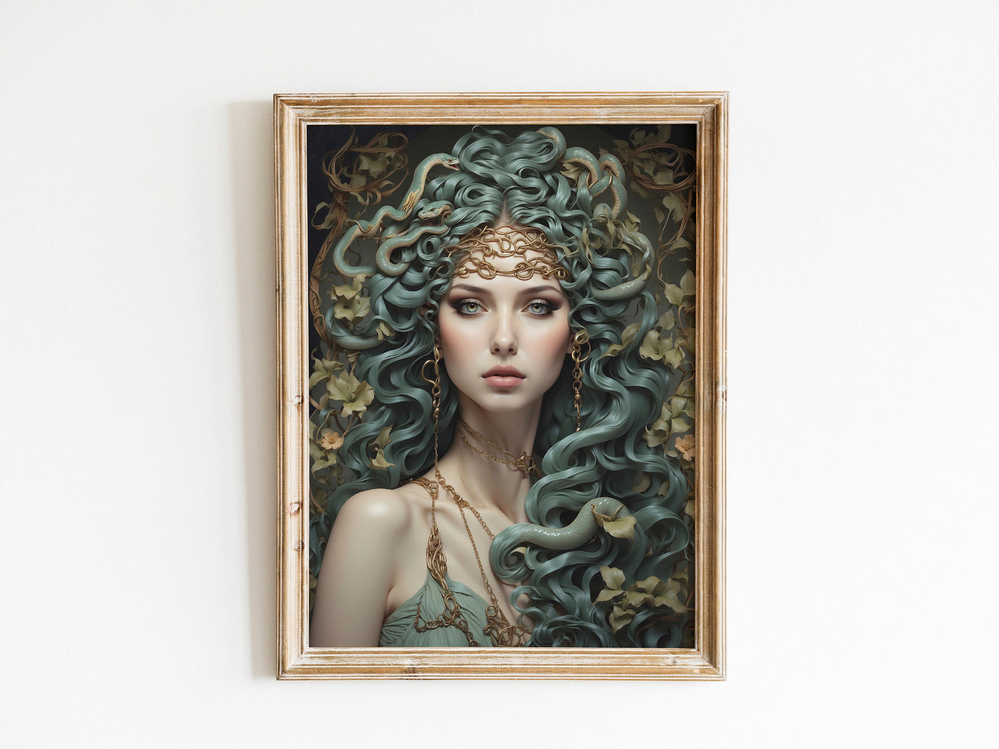 Medusa Digital Art - Queen of Gorgons, Protection, Empowerment, Greek Mythology, Medusa Wall Art, Medusa Painting, Witchcraft, Gorgon Spell
