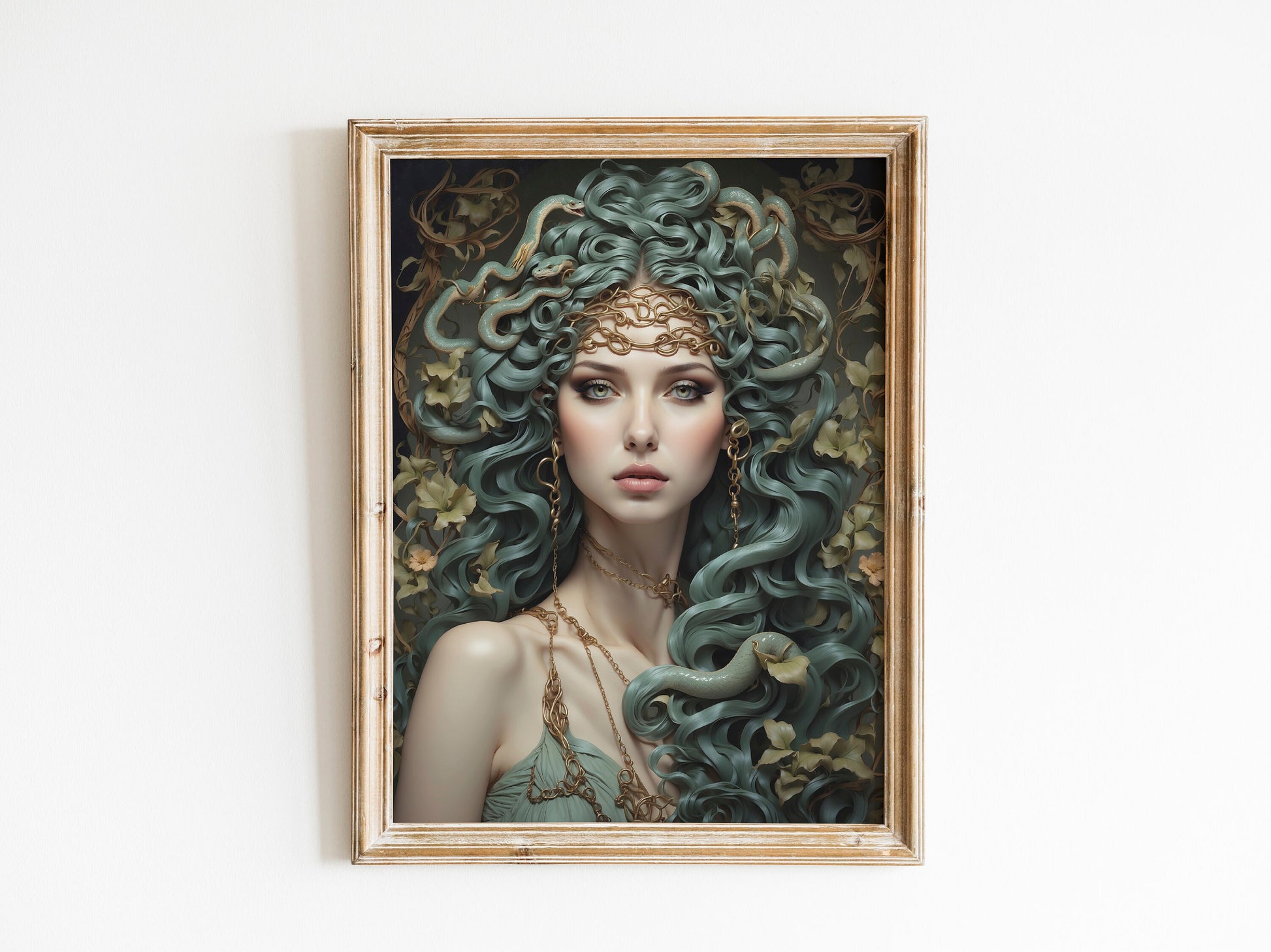 Medusa Digital Art - Queen of Gorgons, Protection, Empowerment, Greek Mythology, Medusa Wall Art, Medusa Painting, Witchcraft, Gorgon Spell