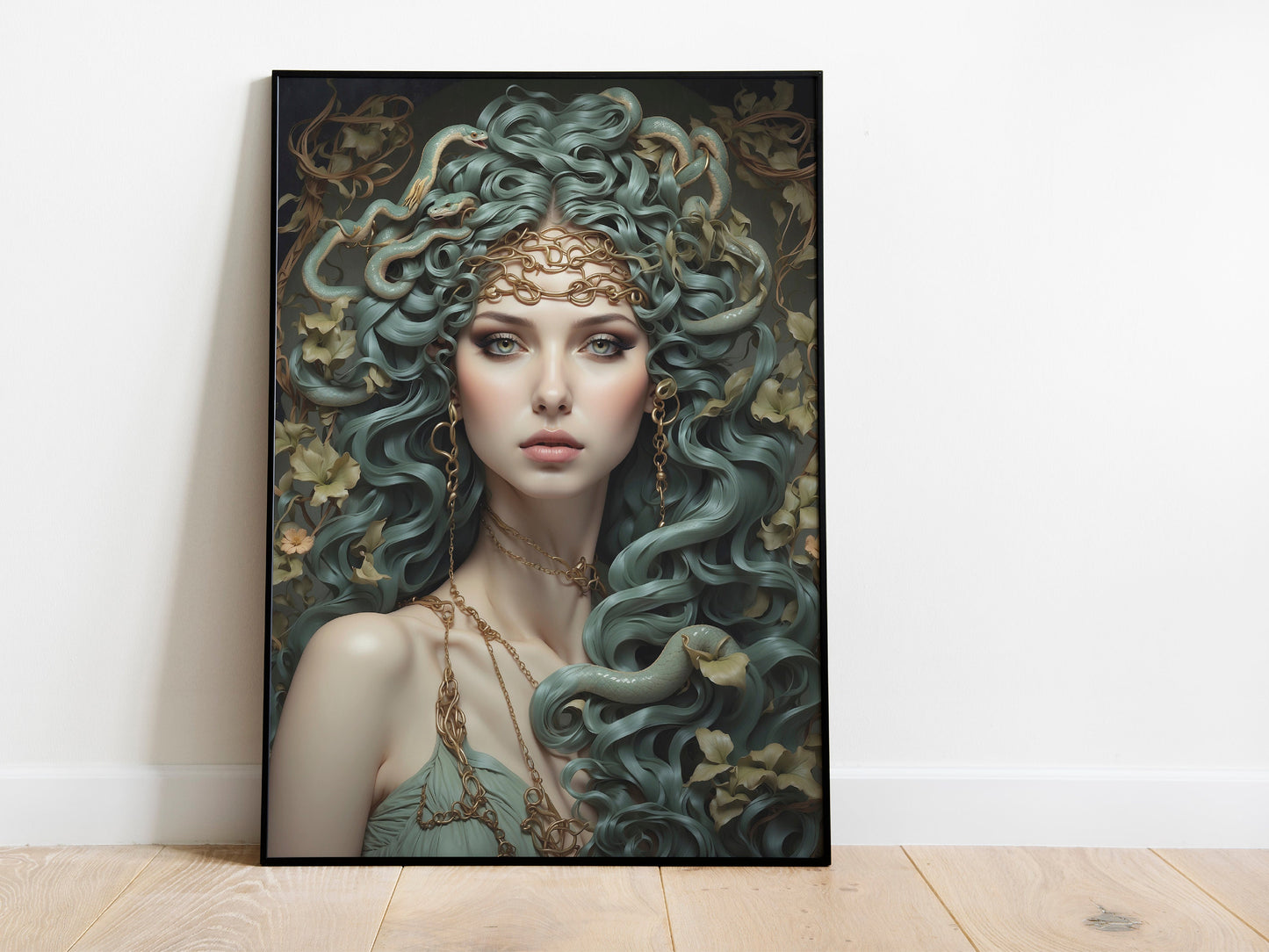Medusa Digital Art - Queen of Gorgons, Protection, Empowerment, Greek Mythology, Medusa Wall Art, Medusa Painting, Witchcraft, Gorgon Spell
