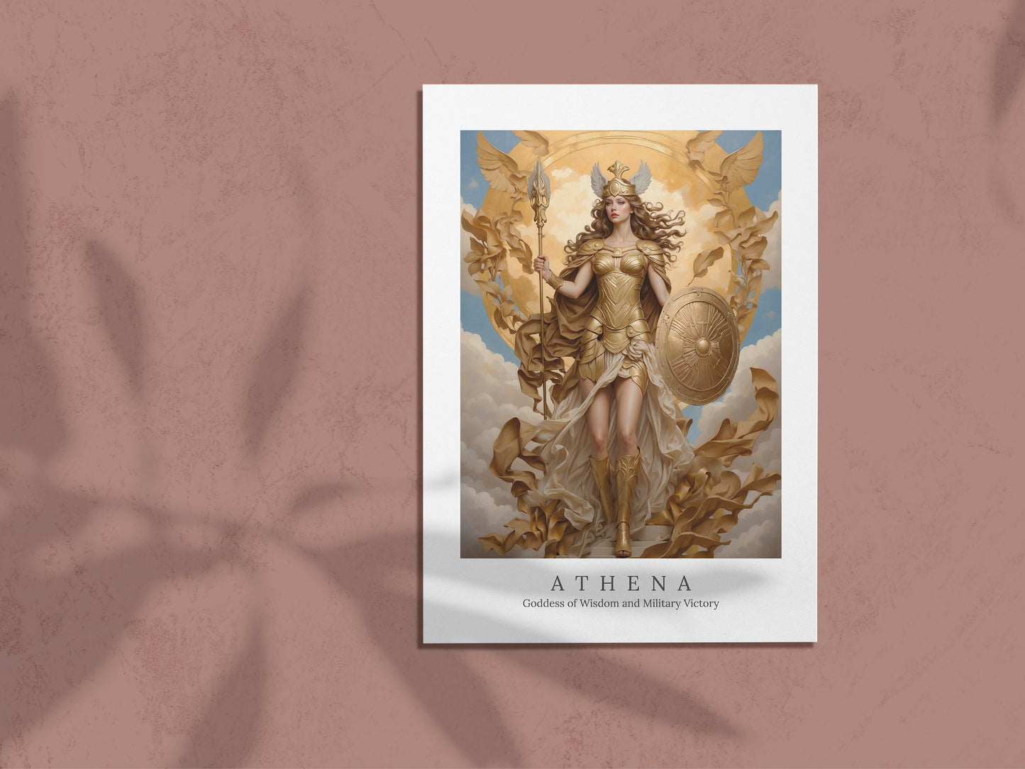 Athena Digital Art - Goddess of Wisdom, Goddess of Victory, Goddess of War, Ancient Greek Art, Greek Mythology, Athena Painting, Altar Decor