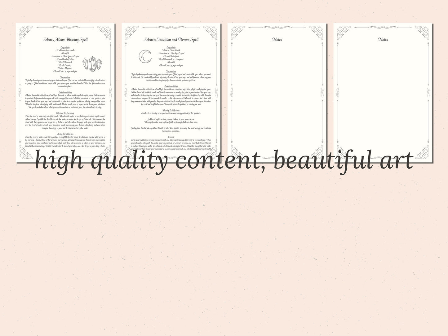 Selene - Grimoire Pages - Goddess of the Moon - Dream Spells - Book Of Shadows - Printable - Digital Guide - Witchcraft - Intuition Spells